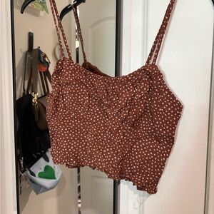 adorable pacsun Brown Floral Women's Top